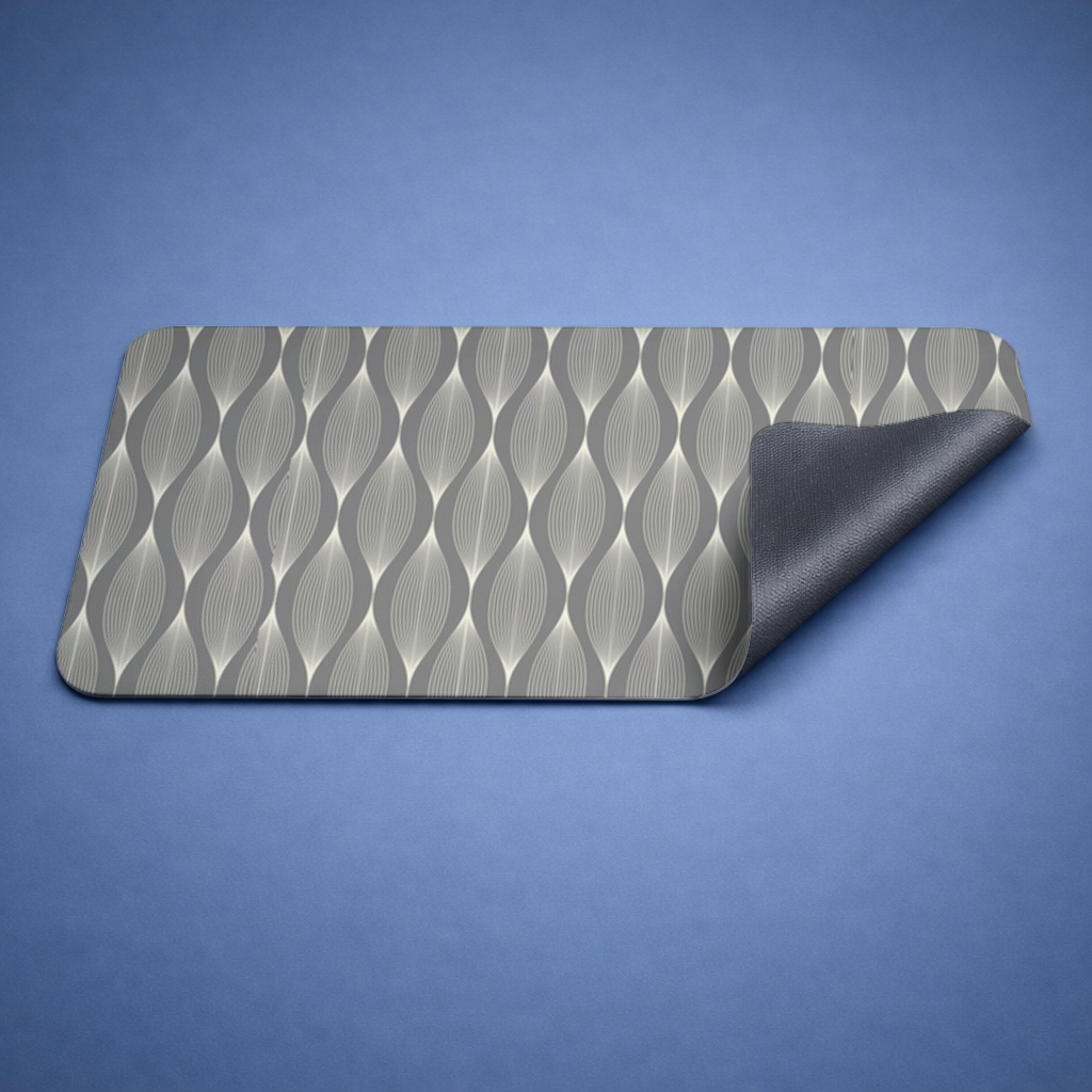 Art Deco Geometric Wavy Pattern Mouse Pad