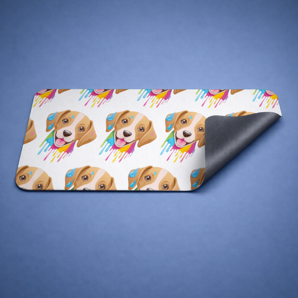 Happy Dog with Colorful Paint Drips 