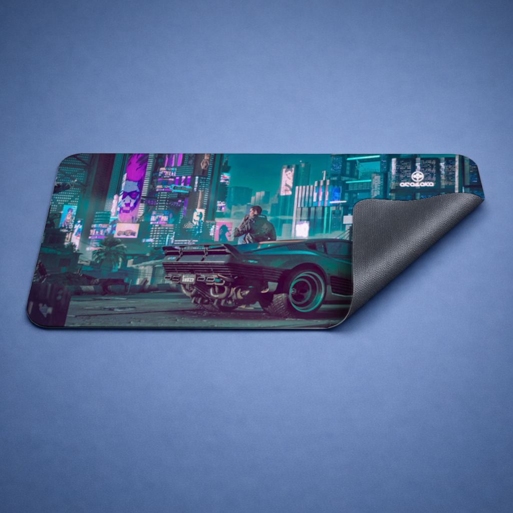 Cyberpunk Themed Customizable Gaming Design Product Mouse Pad
