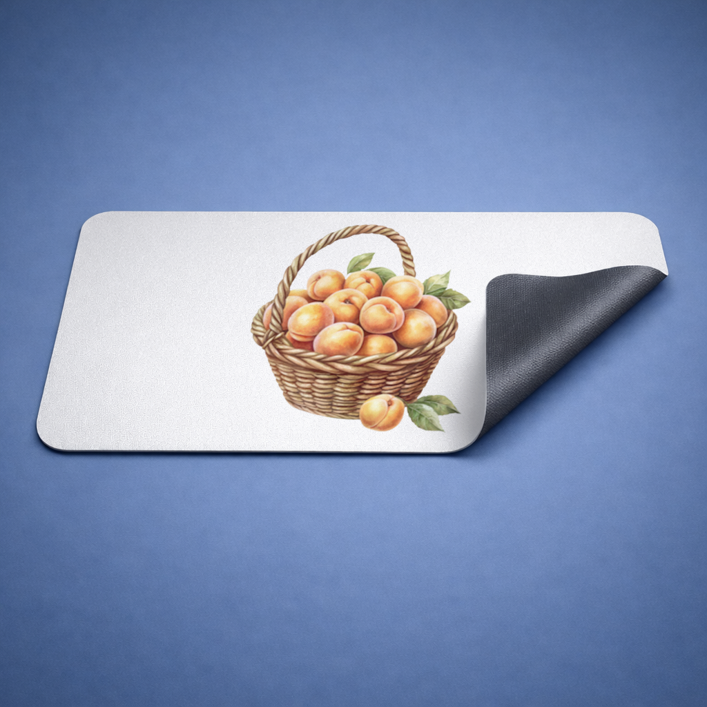 Fresh Peaches in Wicker Basket Mouse Pad