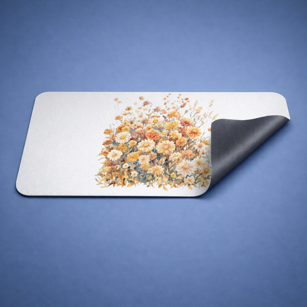 Watercolor Orange Wildflowers 