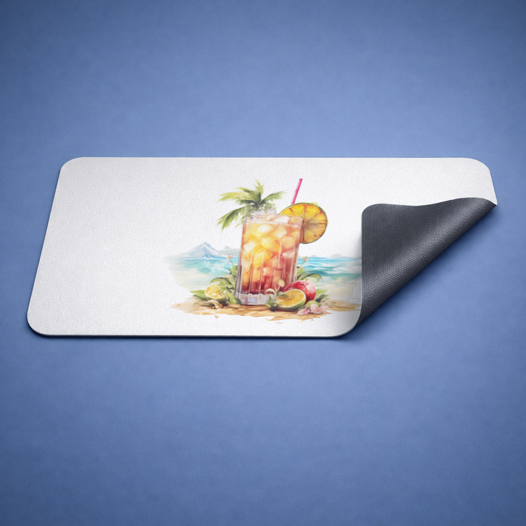 Tropical Island Beach Cocktail with Fruit 