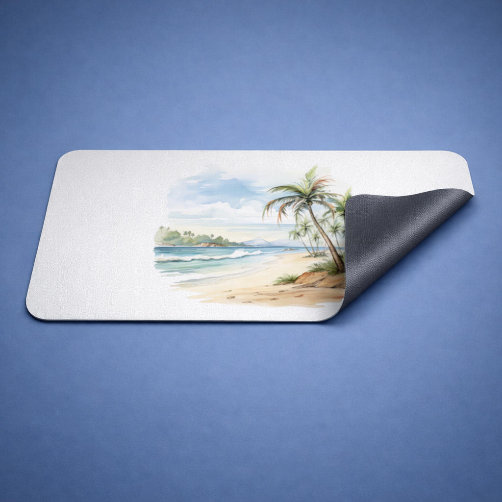Tropical Palm Tree Beach Mouse Pad