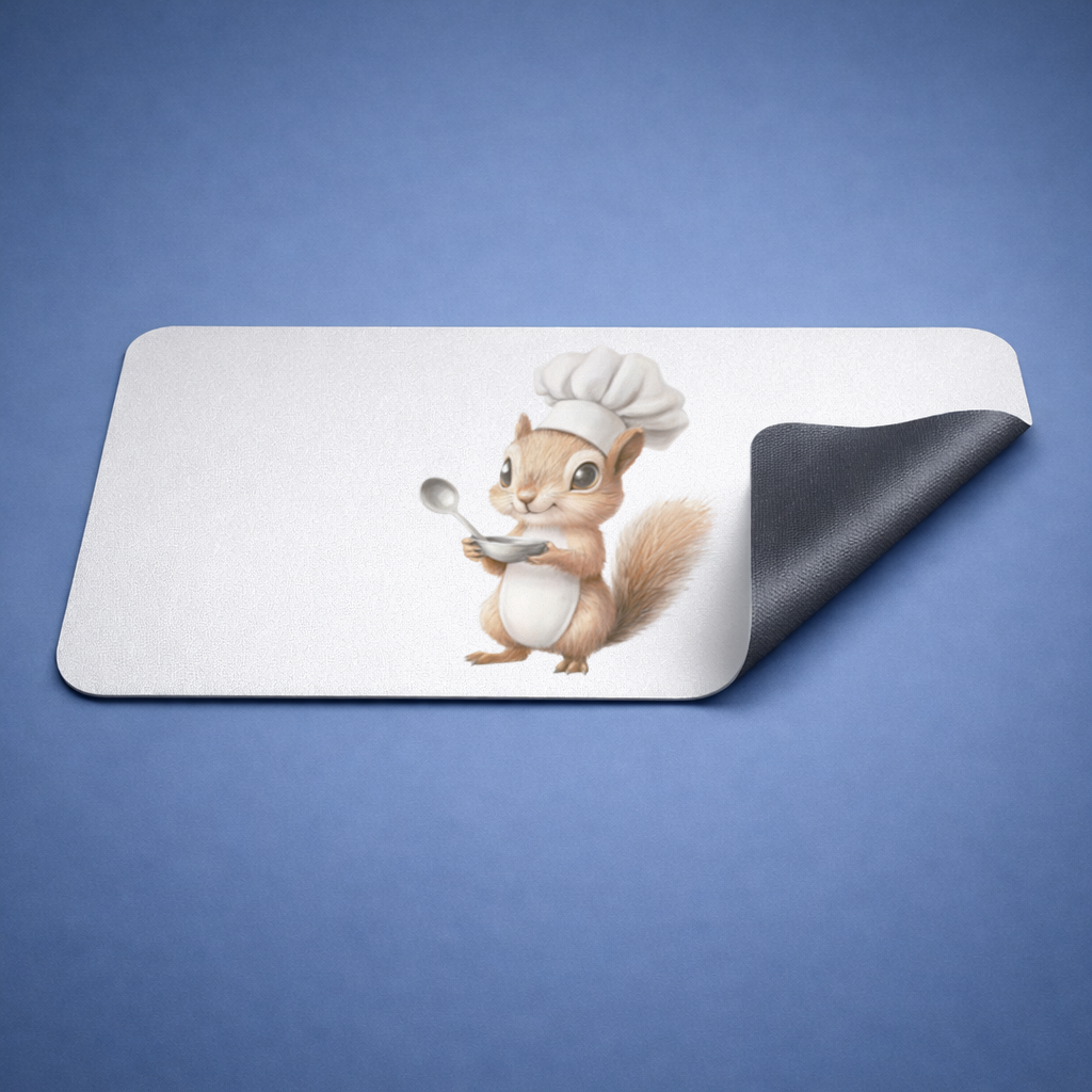 Whimsical Little Chef Squirrel Mouse Pad