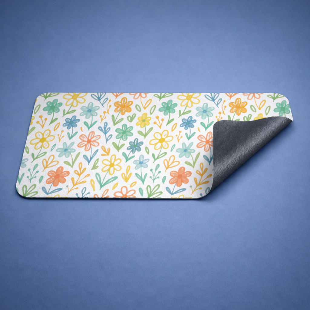 Colorful Boho Wildflowers Mouse Pad