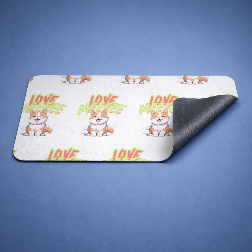 Cute Orange Cat Love Me Mouse Pad