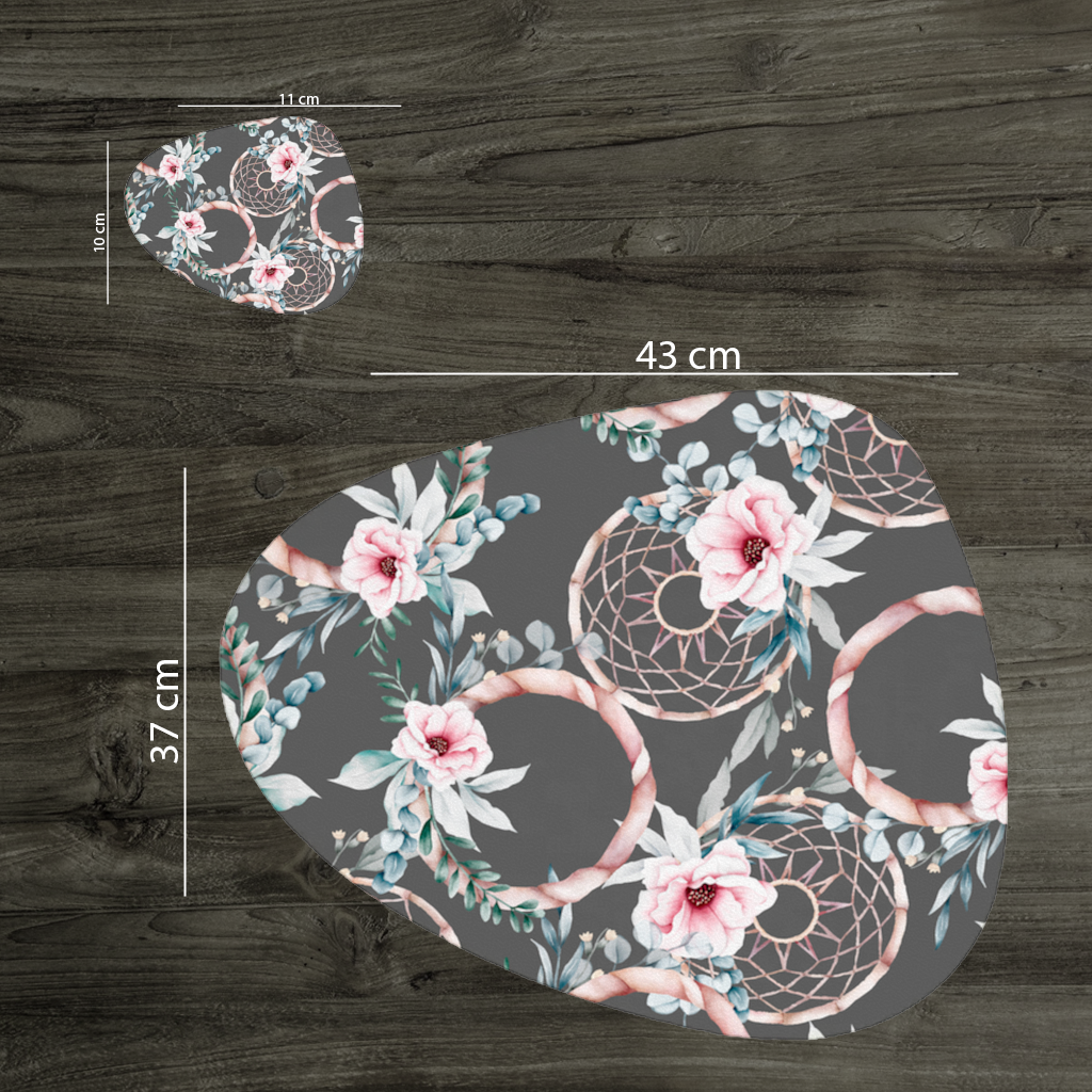 Boho Floral Dreamcatcher Pattern Charger Plate Set  12 Pieces