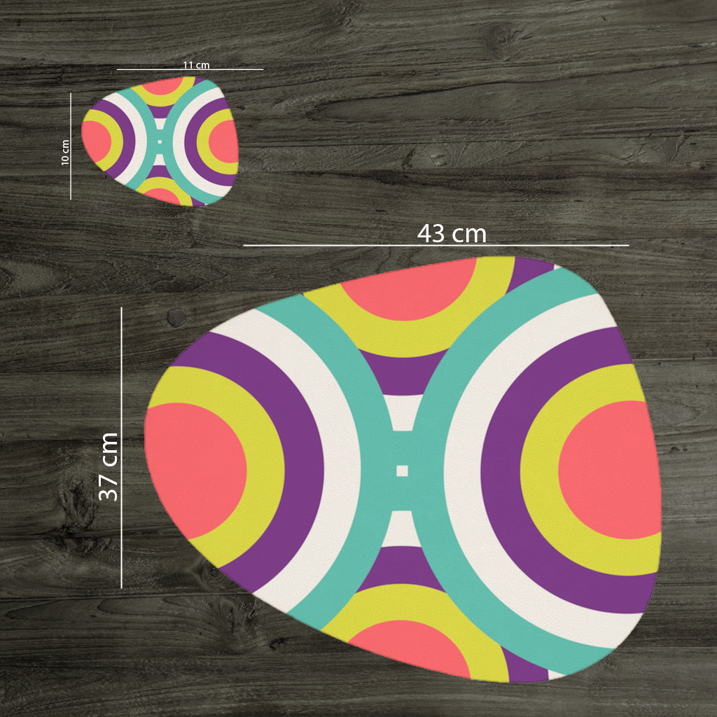 Colorful Geometric Circle Pattern Charger Plate Set  12 Pieces