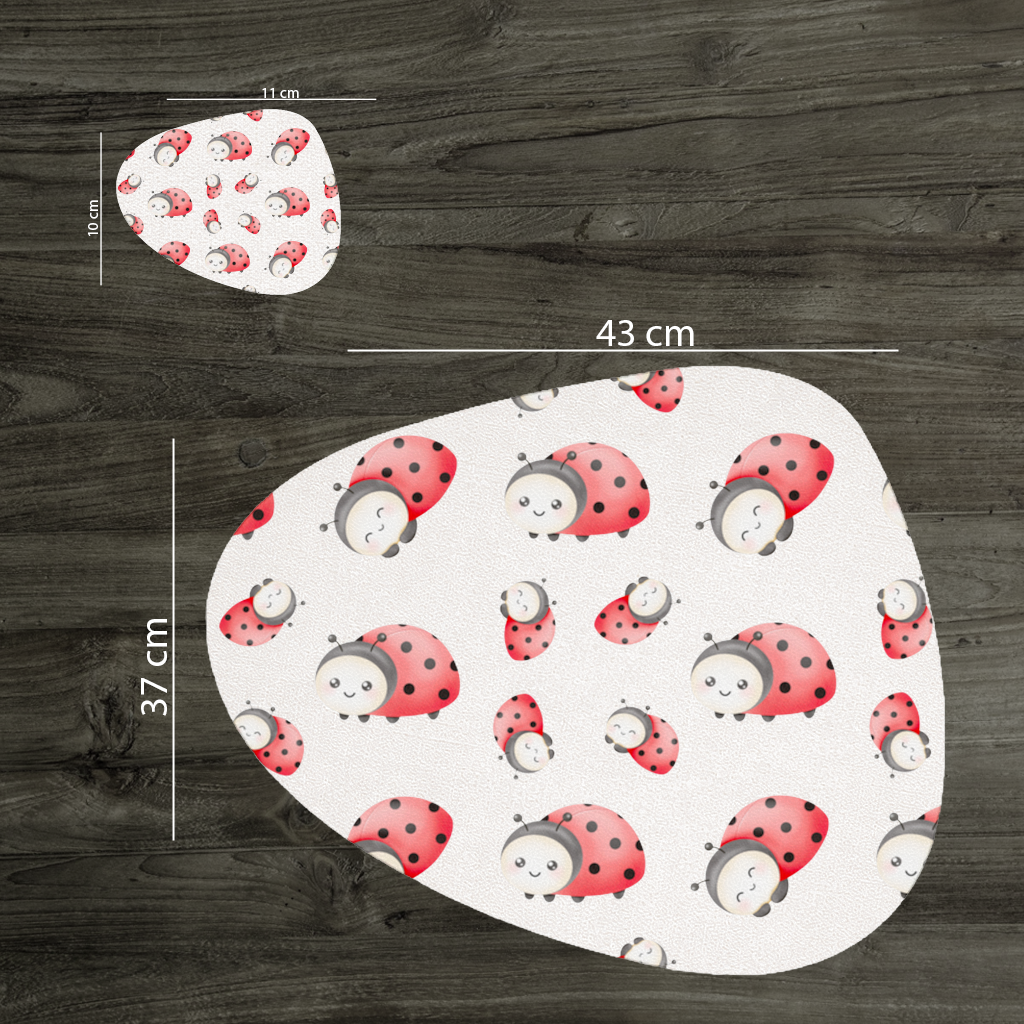 Cute Kawaii Ladybug Pattern Charger Plate Set  12 Pieces