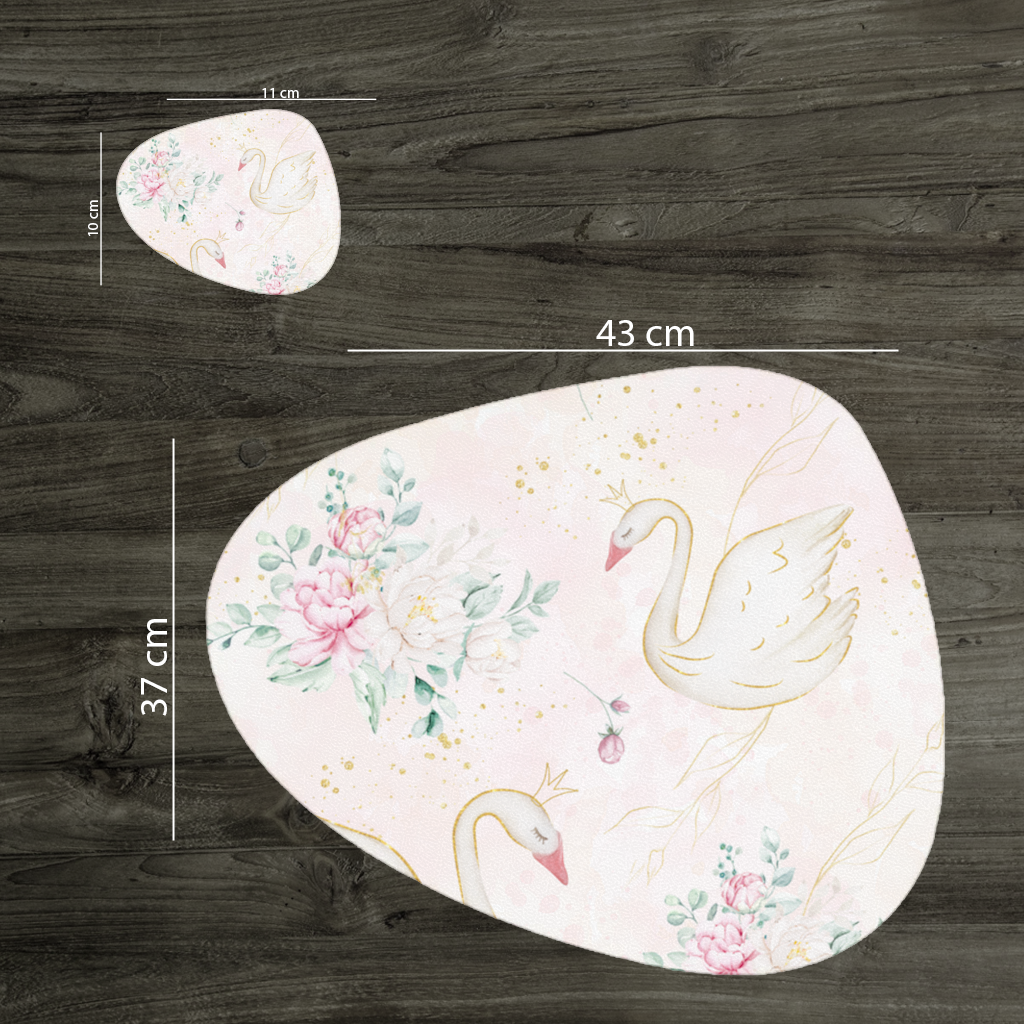 Pastel Watercolor Swan Floral Pattern 