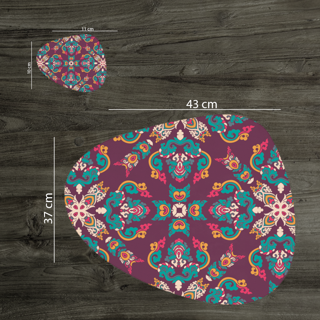 Colorful Ottoman Inspired Mandala Pattern Charger Plate Set  12 Pieces