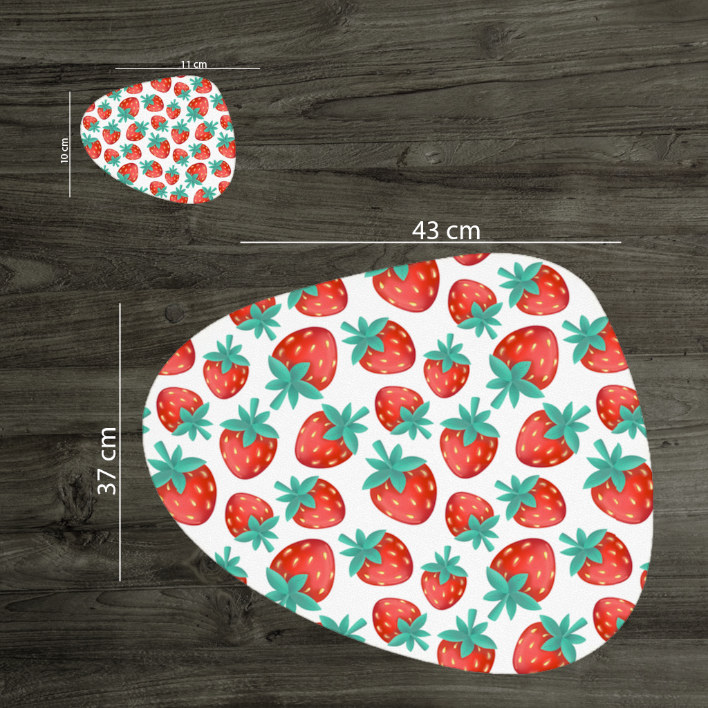 Vibrant Red Strawberry Summer Pattern Charger Plate Set  12 Pieces