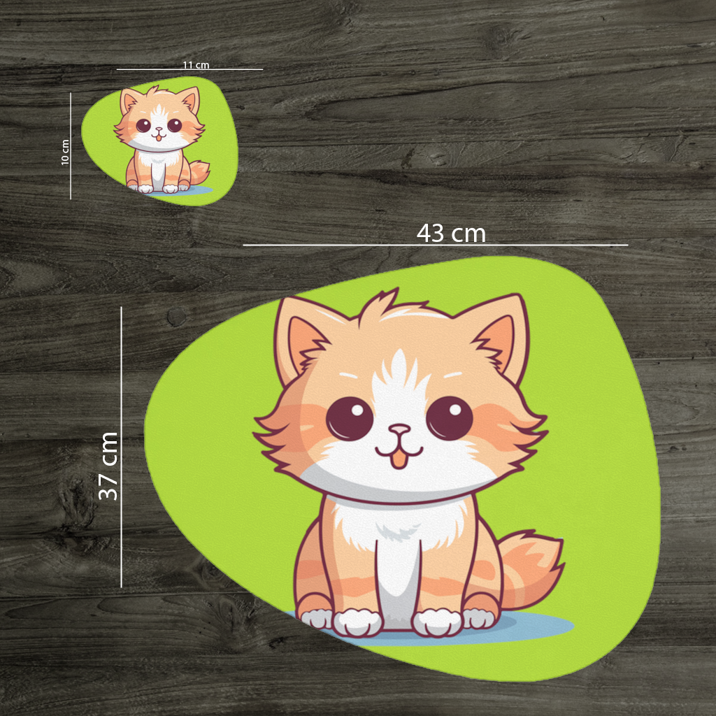 Cute Orange Cat Illustration Charger Plate Set  12 Pieces