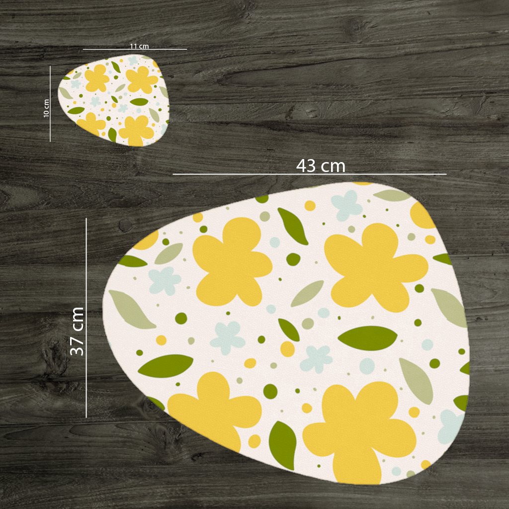 Yellow Floral and Leaf Boho Seamless Pattern 