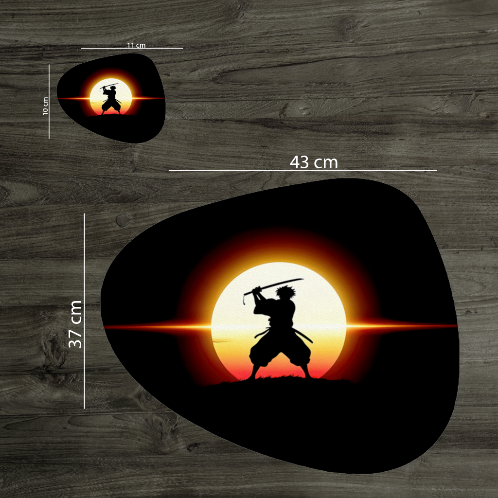 Samurai Silhouette Under the Rising Sun Honor and Strength Charger Plate Set  12 Pieces