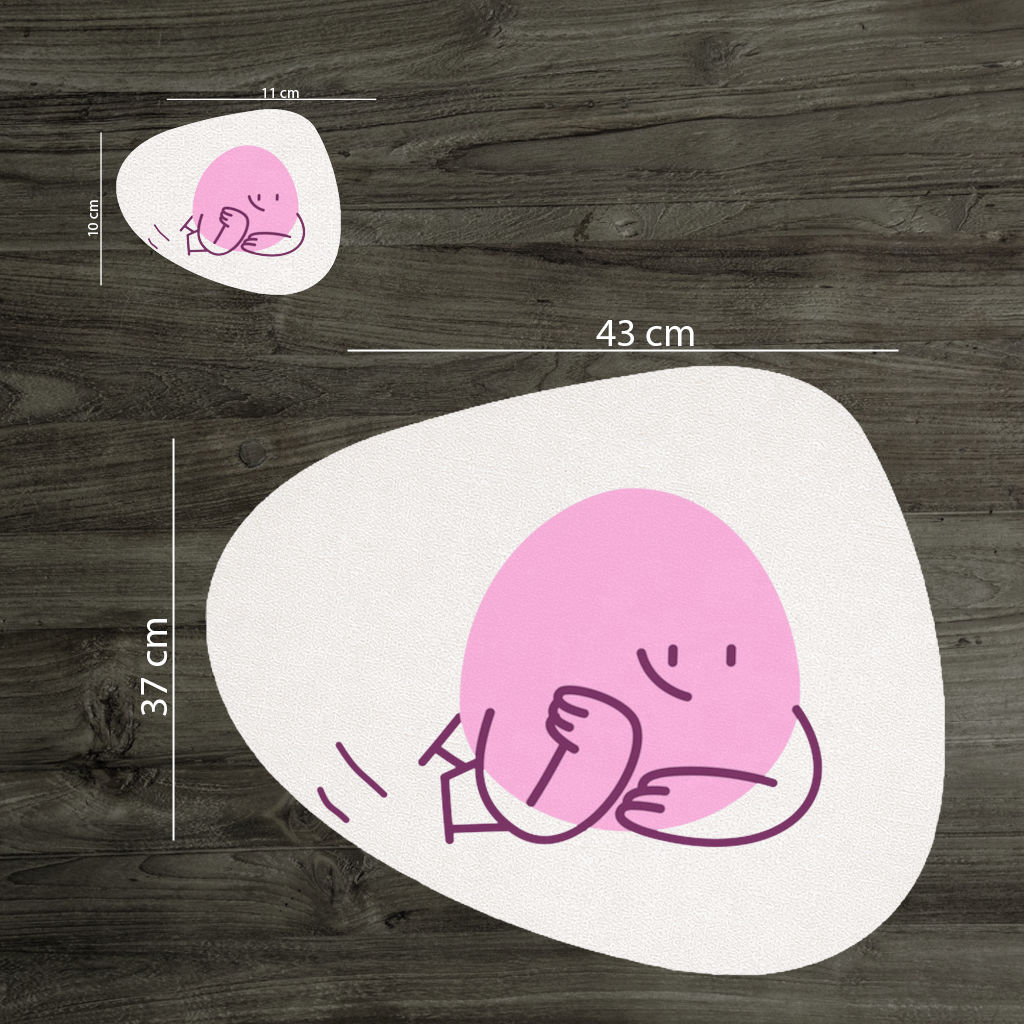 Cute Pink Lying Character Illustration Charger Plate Set  12 Pieces