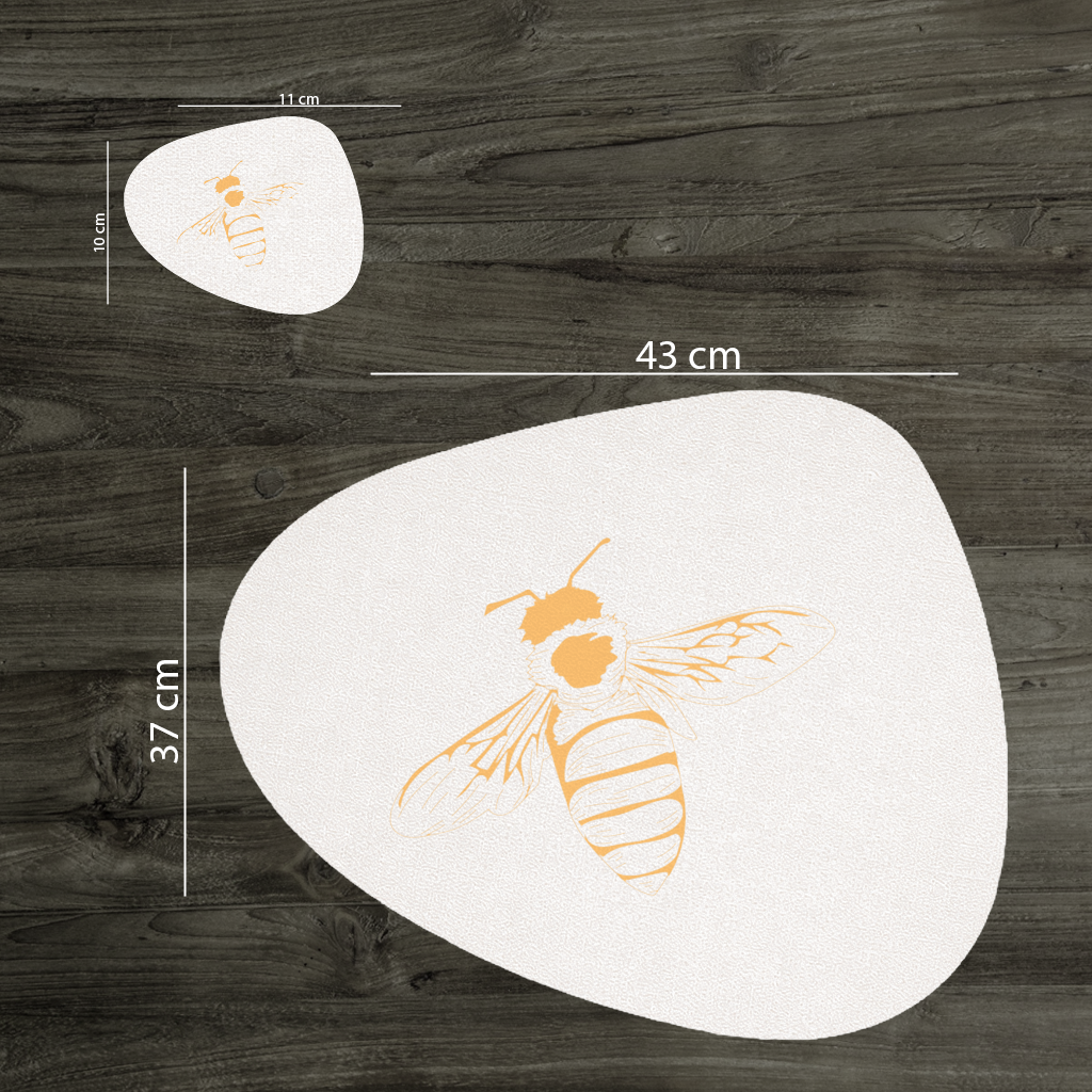 Minimal Orange Bee Illustration Charger Plate Set  12 Pieces