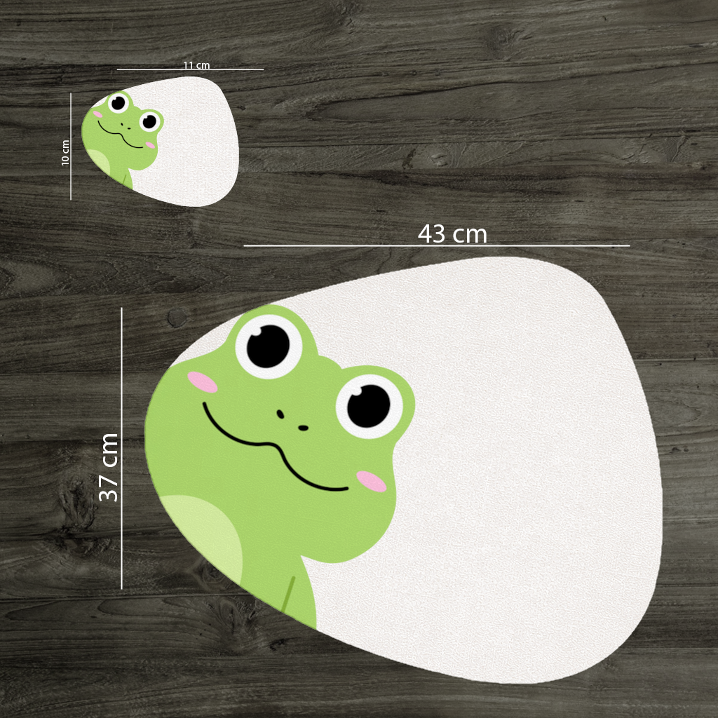 Cute Green Frog Peek-a-Boo Illustration Charger Plate Set  12 Pieces