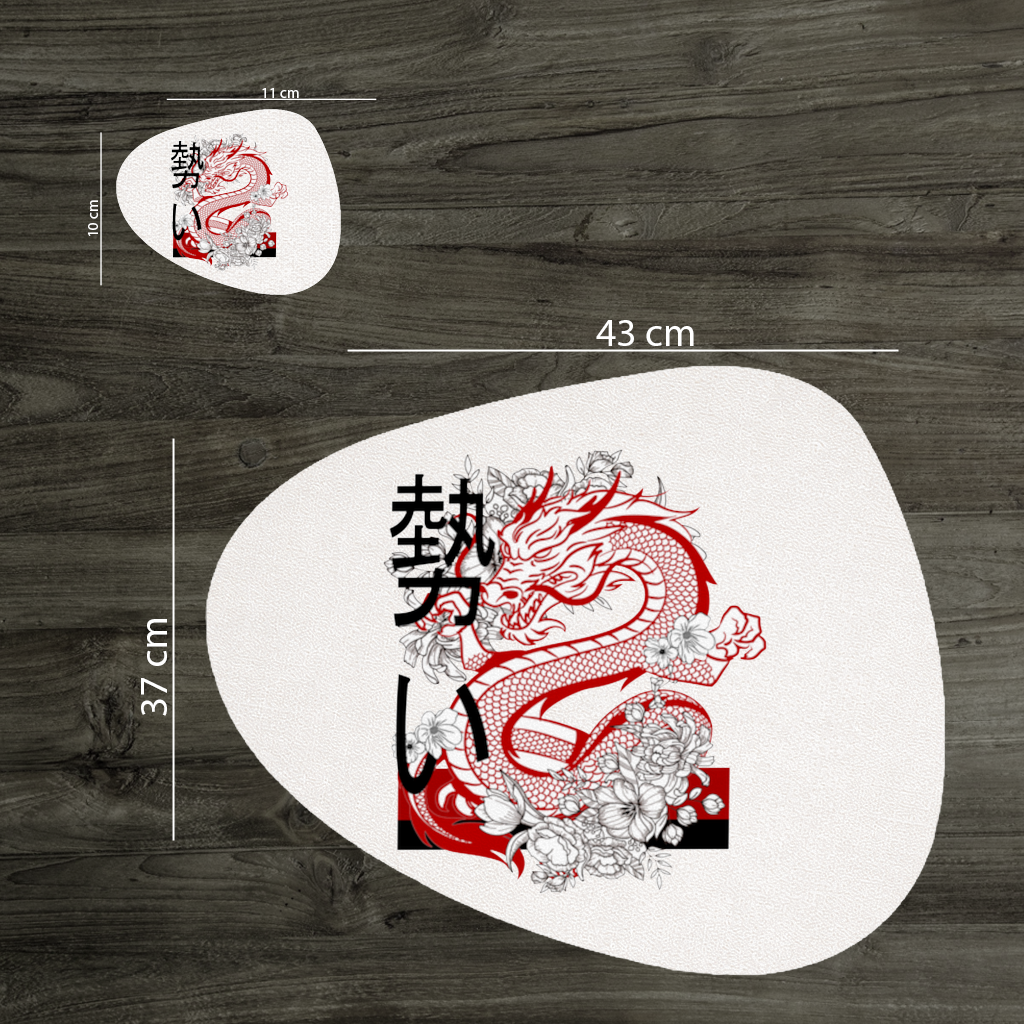 Japanese Dragon with Floral Design Charger Plate Set  12 Pieces