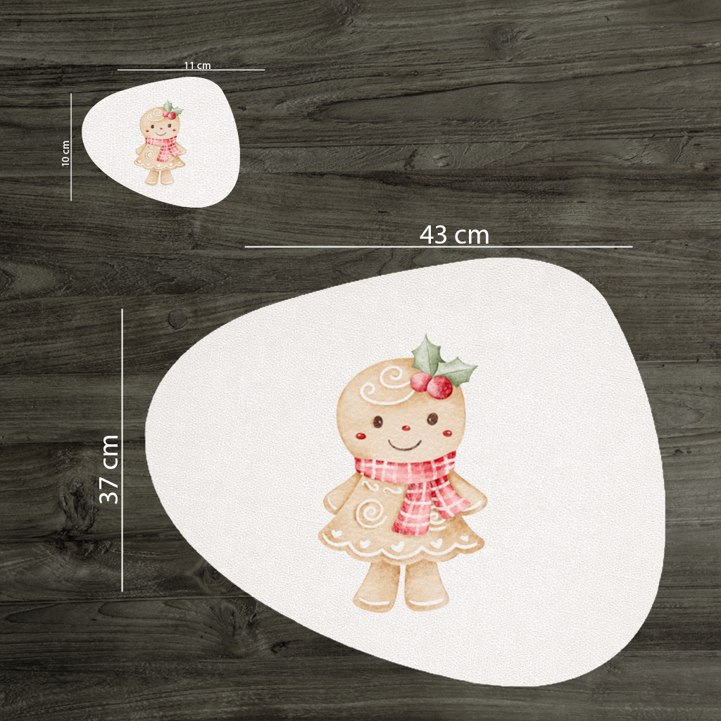 Cute Gingerbread Cookie Character Charger Plate Set  12 Pieces