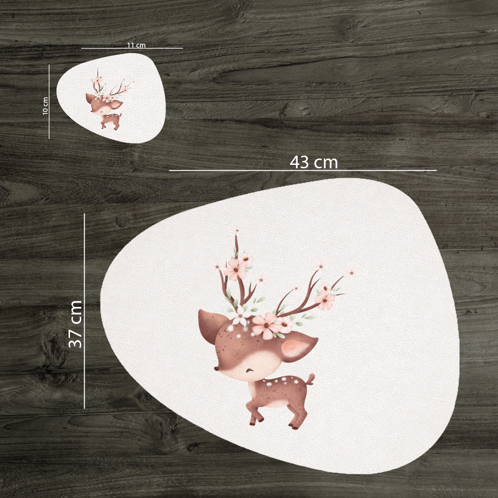 Cute Baby Deer with Floral Antlers 