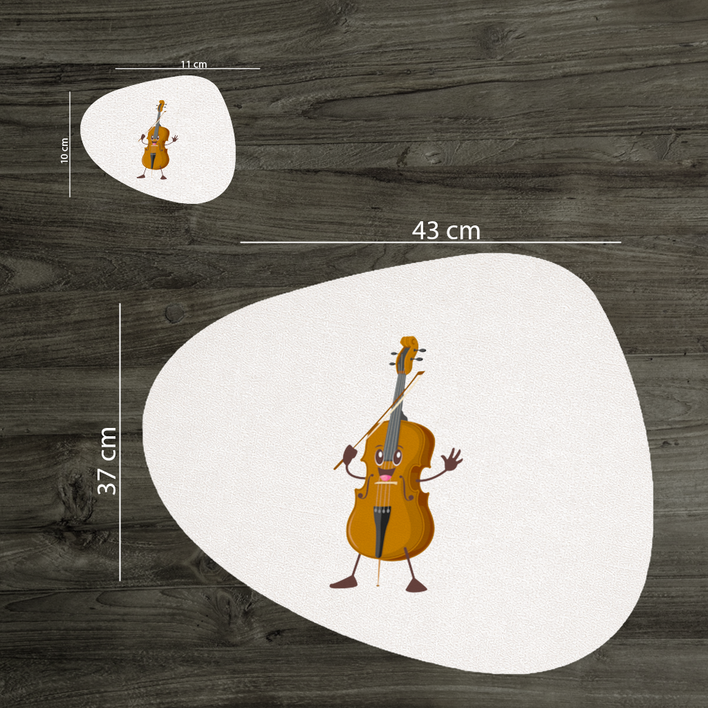 Happy Cello Character Art Design Charger Plate Set  12 Pieces