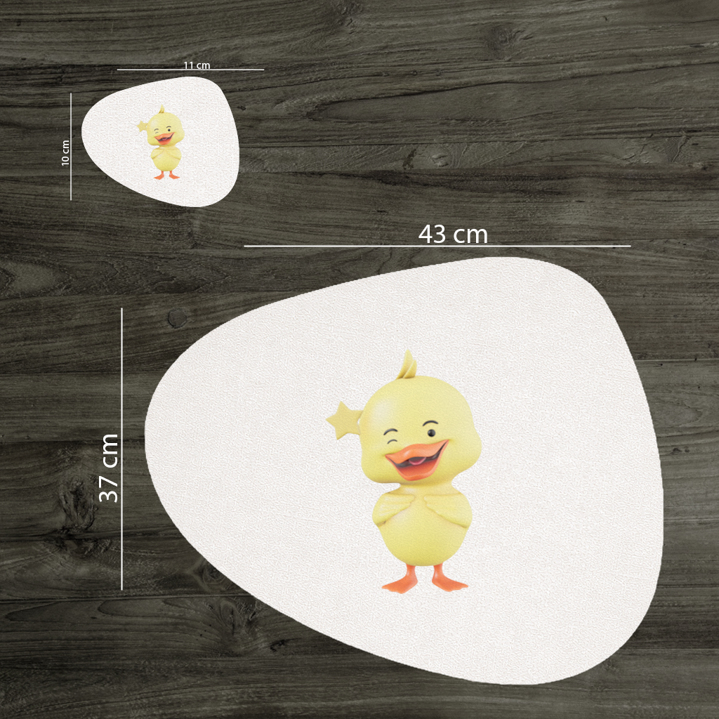 Cheerful Winking Yellow Duck with Star Charger Plate Set  12 Pieces