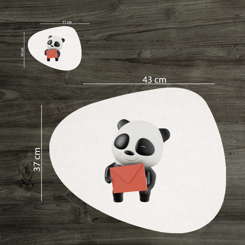 Kırmızı Zarflı Mutlu Panda Karakteri Servis Tabağı Altlığı (12 Adet)