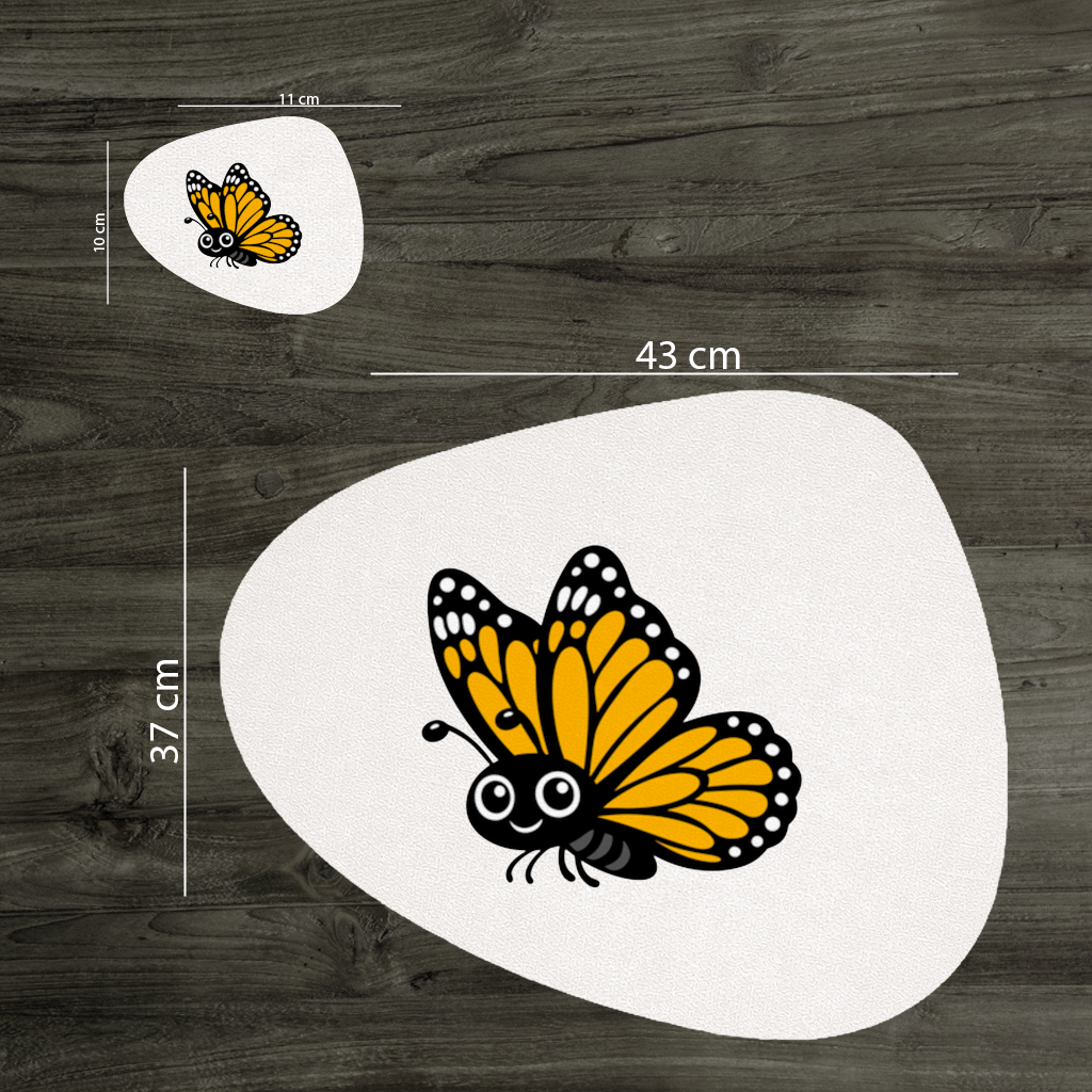 Smiling Orange Monarch Butterfly Character Charger Plate Set  12 Pieces