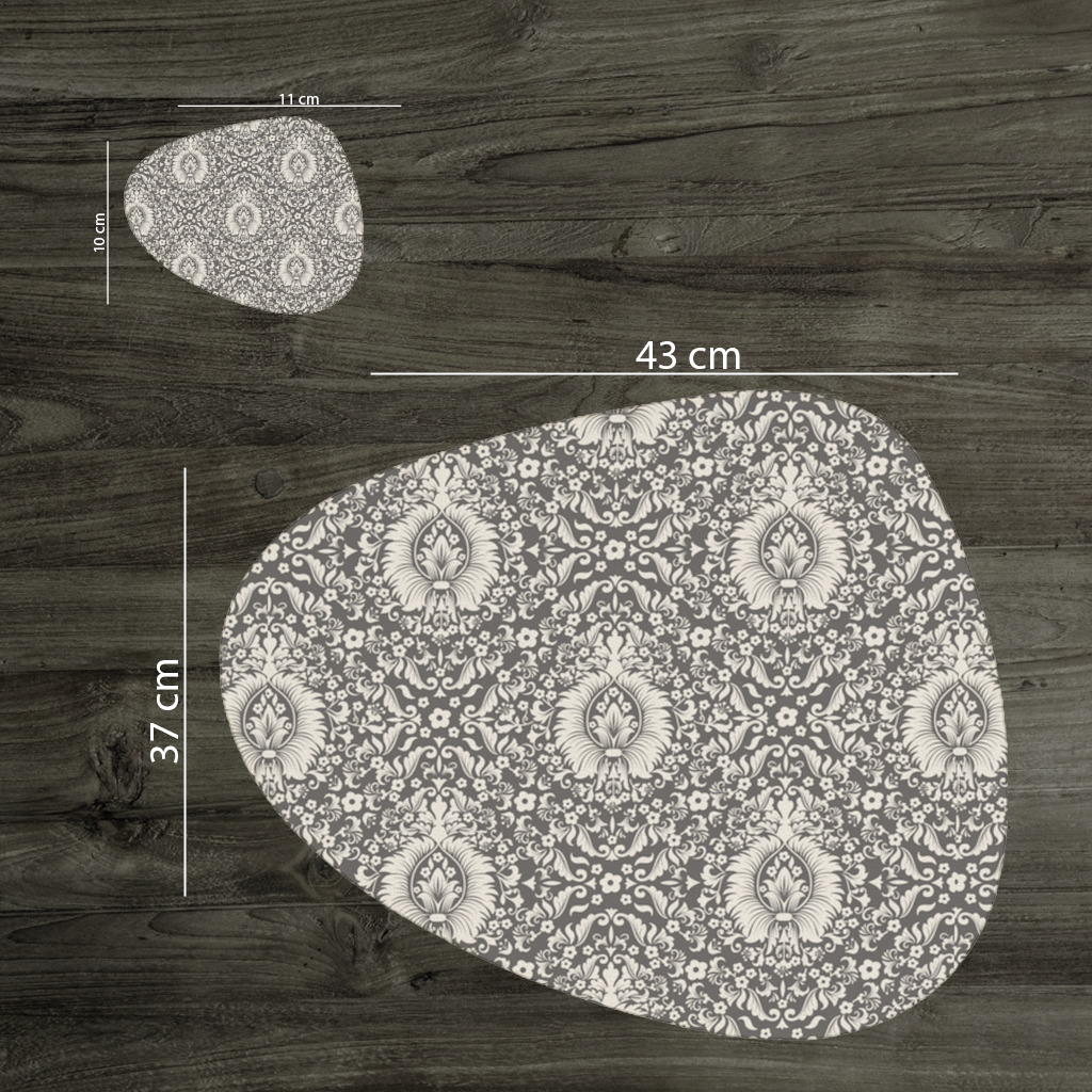 Classic Vintage Damask Floral Pattern Charger Plate Set  12 Pieces