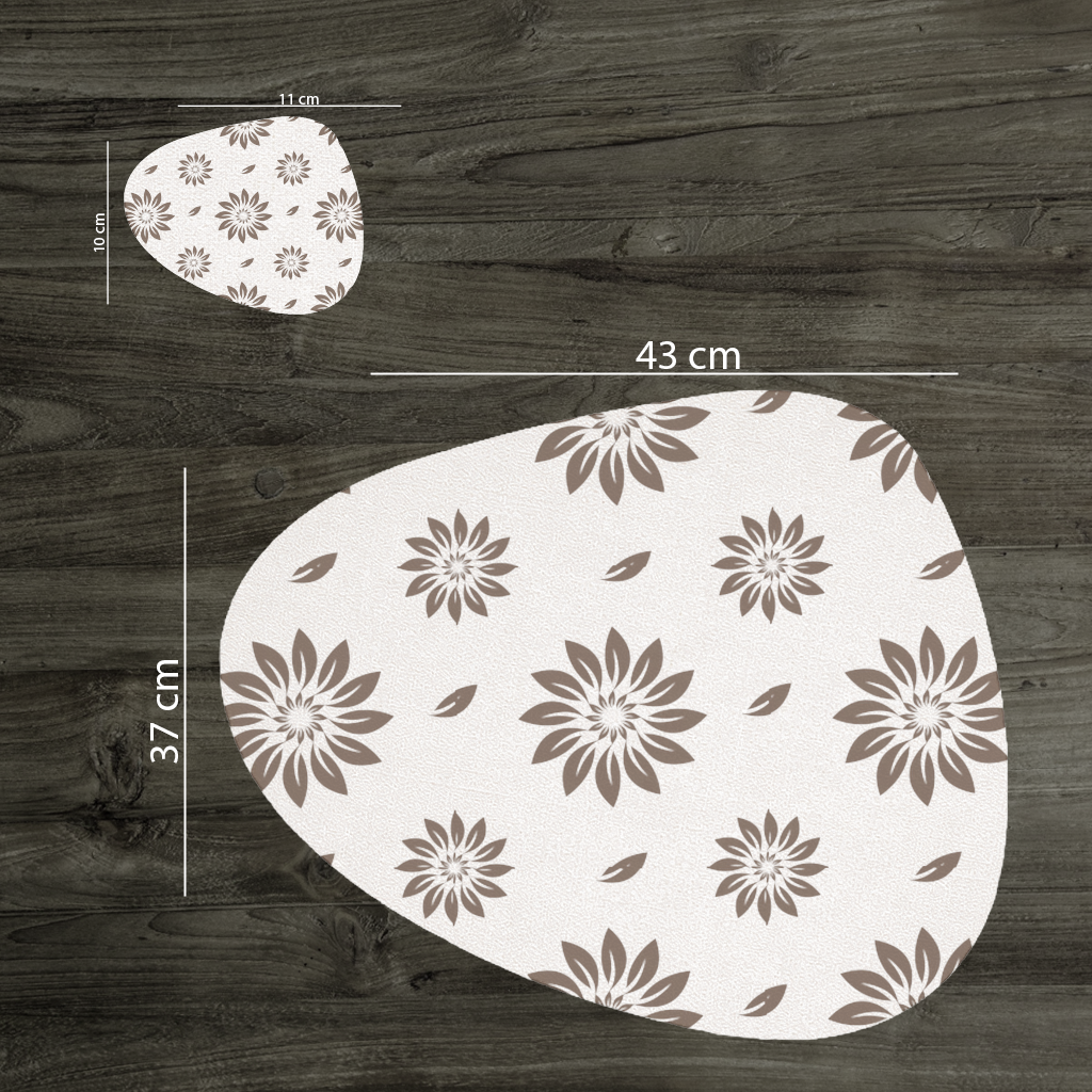 Minimalist Modern Brown Floral Pattern Charger Plate Set  12 Pieces