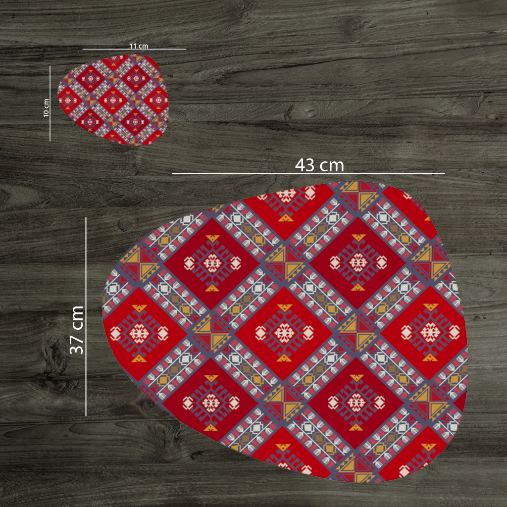 Traditional Kilim Pattern Motif Charger Plate Set  12 Pieces