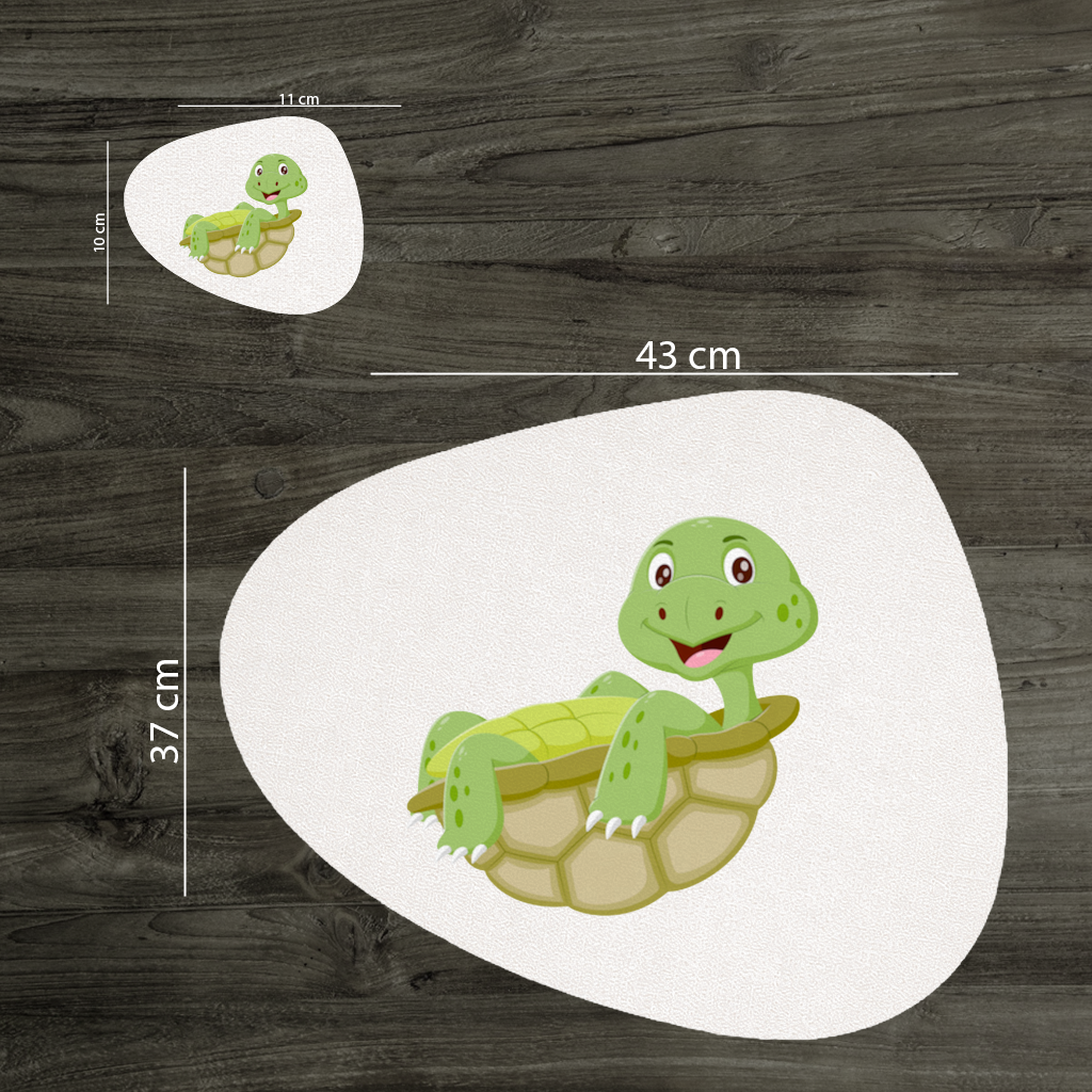 Happy Smiling Green Turtle in Shell Charger Plate Set  12 Pieces