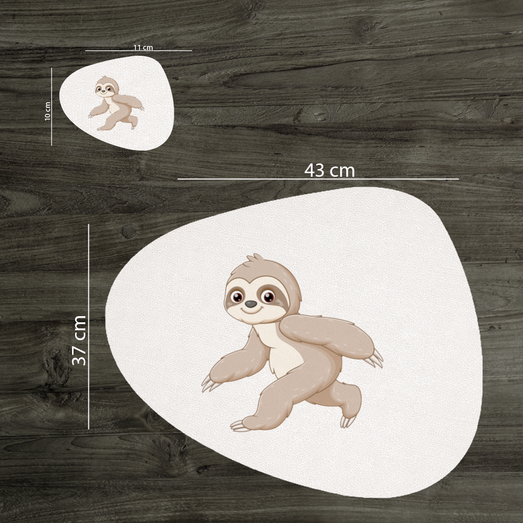 Cute Joyful Walking Sloth Charger Plate Set  12 Pieces