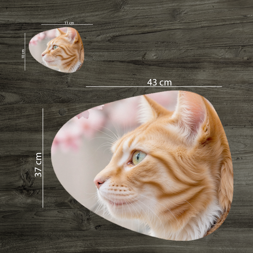 Adorable Ginger Cat Portrait Among Spring Flowers Charger Plate Set  12 Pieces