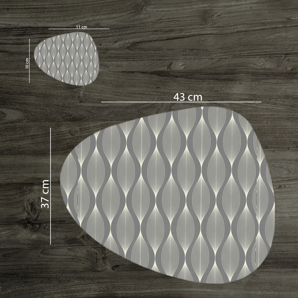 Art Deco Geometric Wavy Pattern Charger Plate Set  12 Pieces