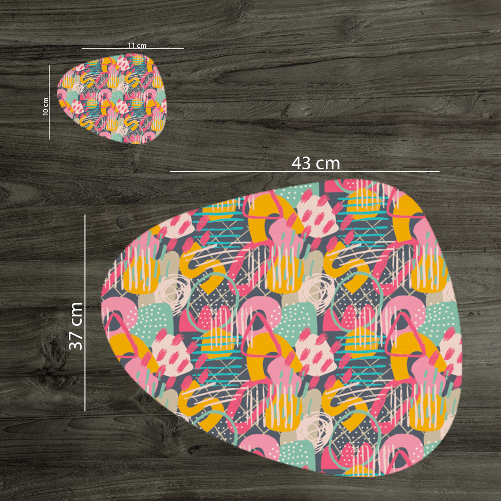 Abstract Geometric Doodle Charger Plate Set  12 Pieces