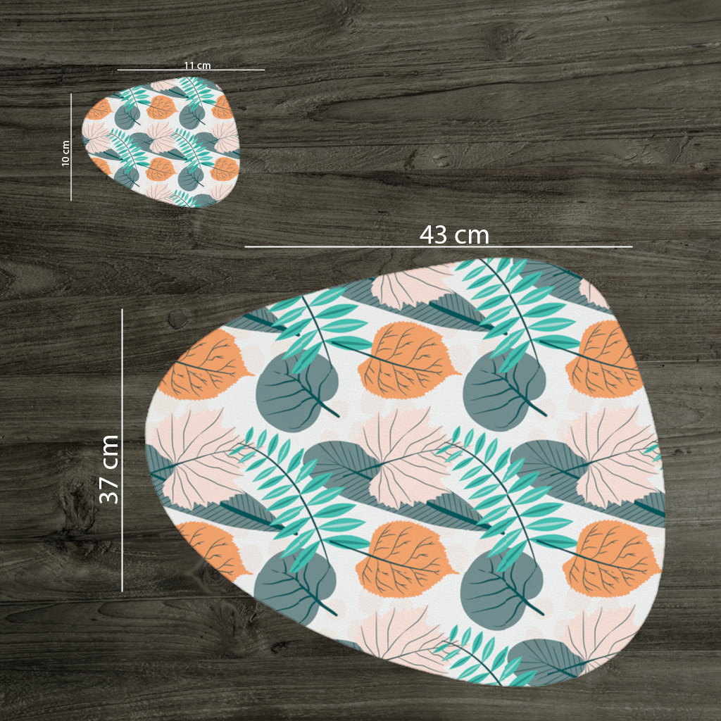 Modern Tropikal Yapraklar Servis Tabağı Altlığı (12 Adet)