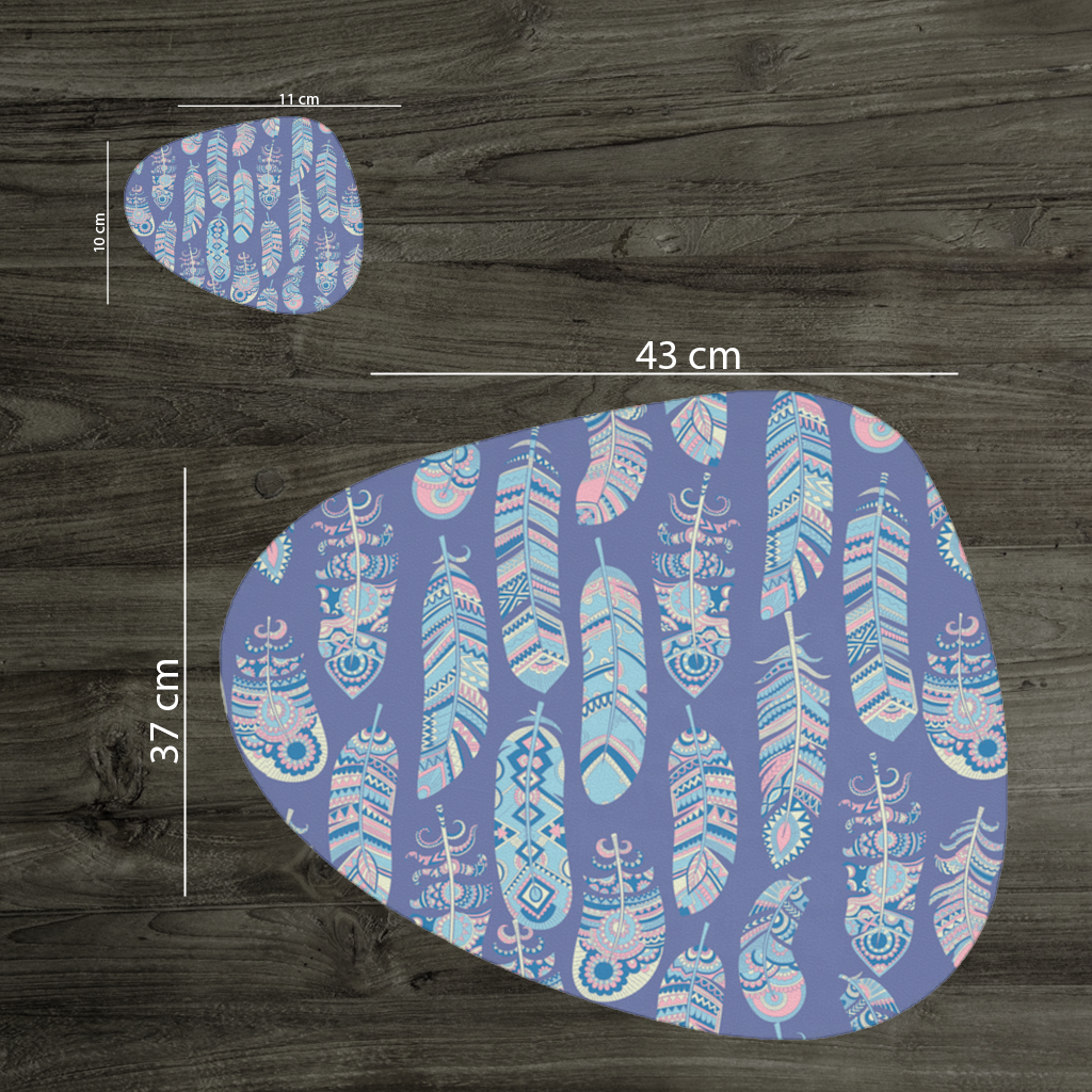 Boho Tribal Feather Charger Plate Set  12 Pieces