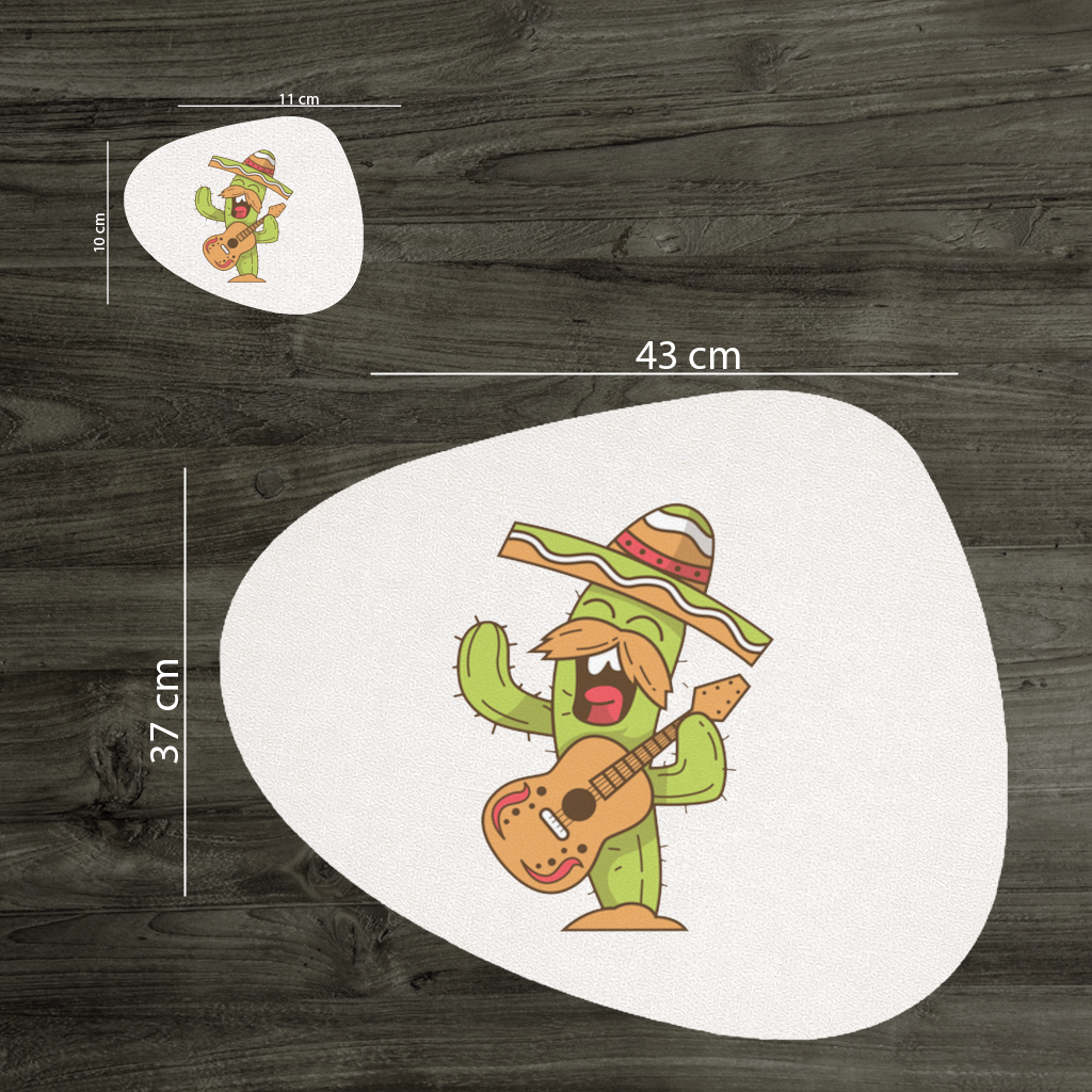 Mariachi Cactus Playing Guitar Charger Plate Set  12 Pieces