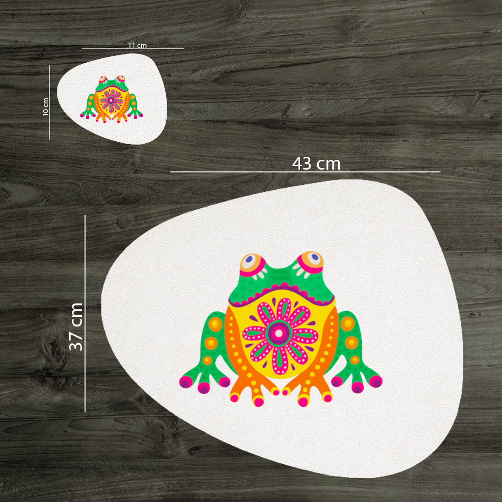 Mexican Alebrije Frog Charger Plate Set  12 Pieces
