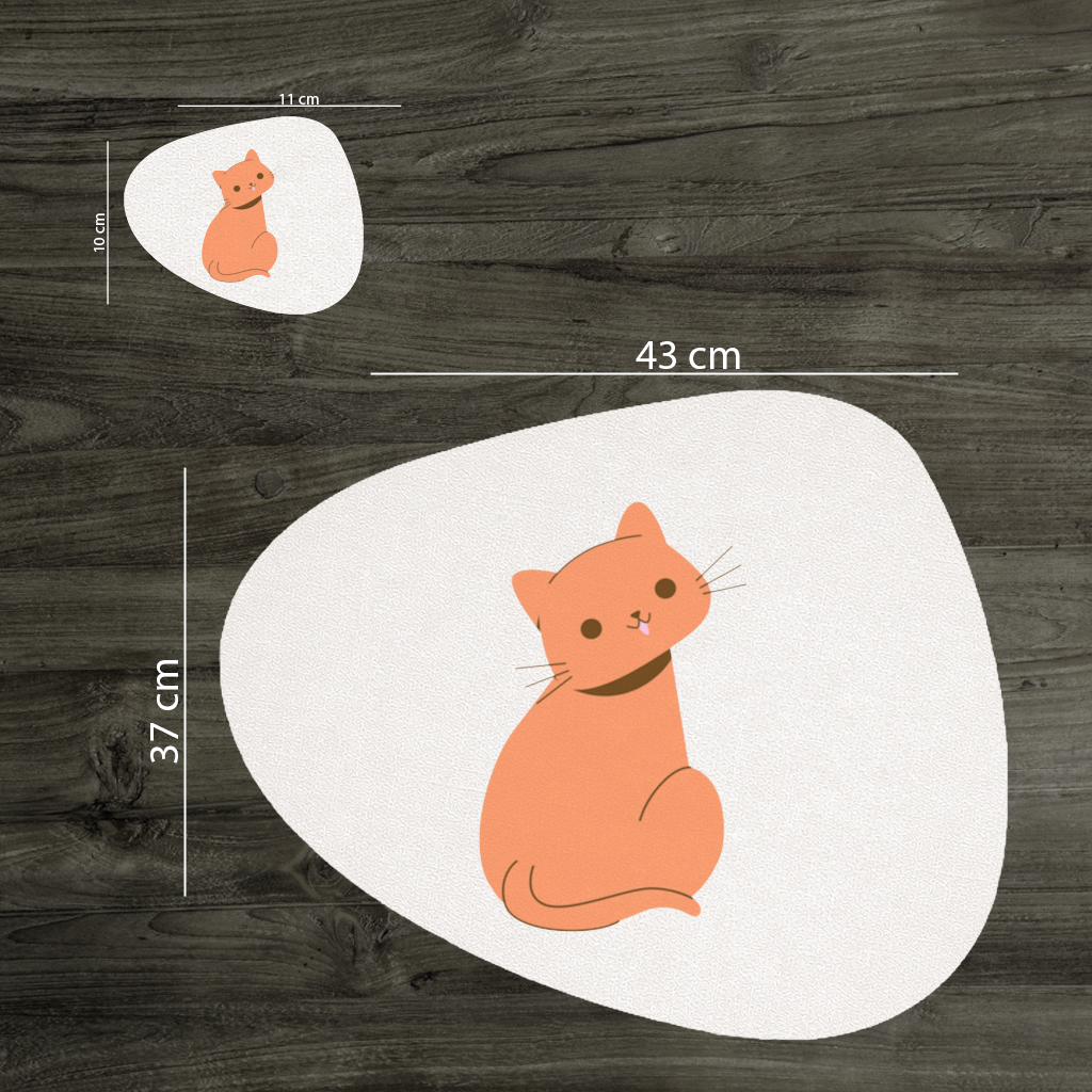 Kawaii Orange Cat Blep Charger Plate Set  12 Pieces