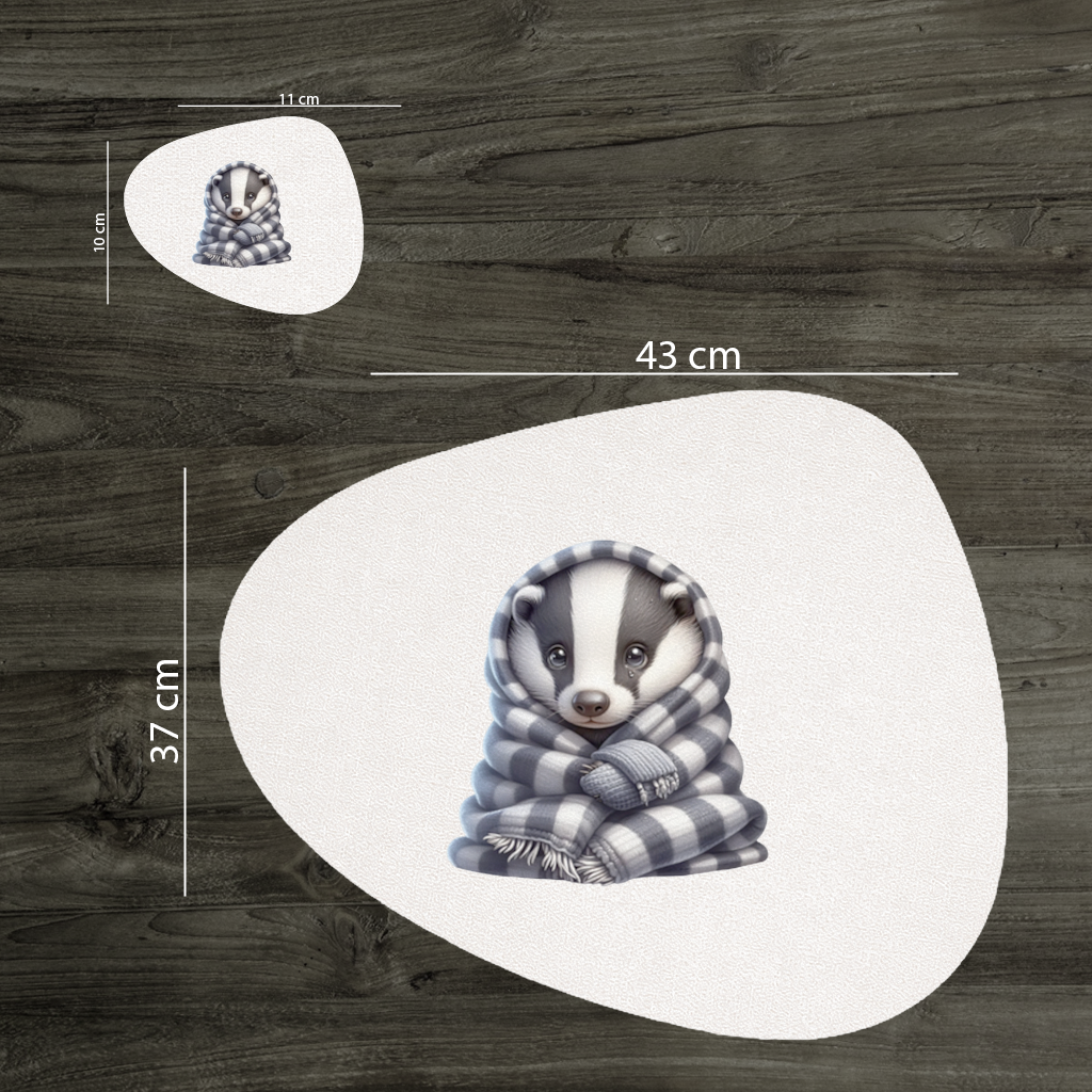 Cozy Baby Badger Wrapped in Blanket Charger Plate Set  12 Pieces
