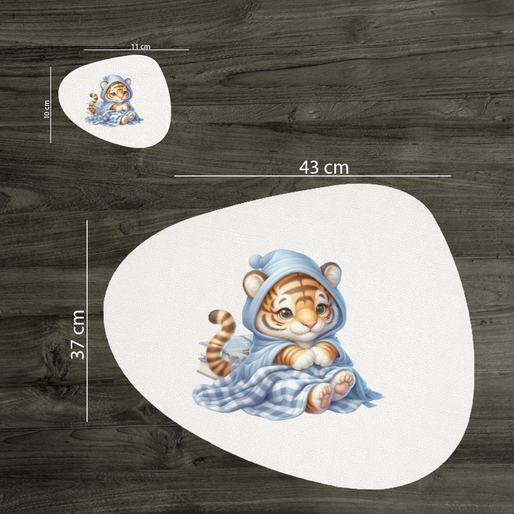 Sleepy Baby Tiger Cub on Books Charger Plate Set  12 Pieces