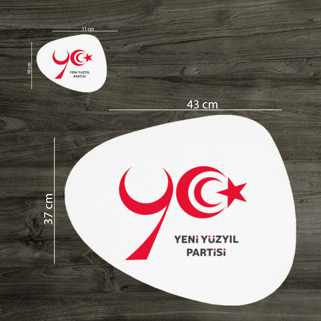 The Yeni Yüzyıl Party Logo on a White Background Charger Plate Set  12 Pieces