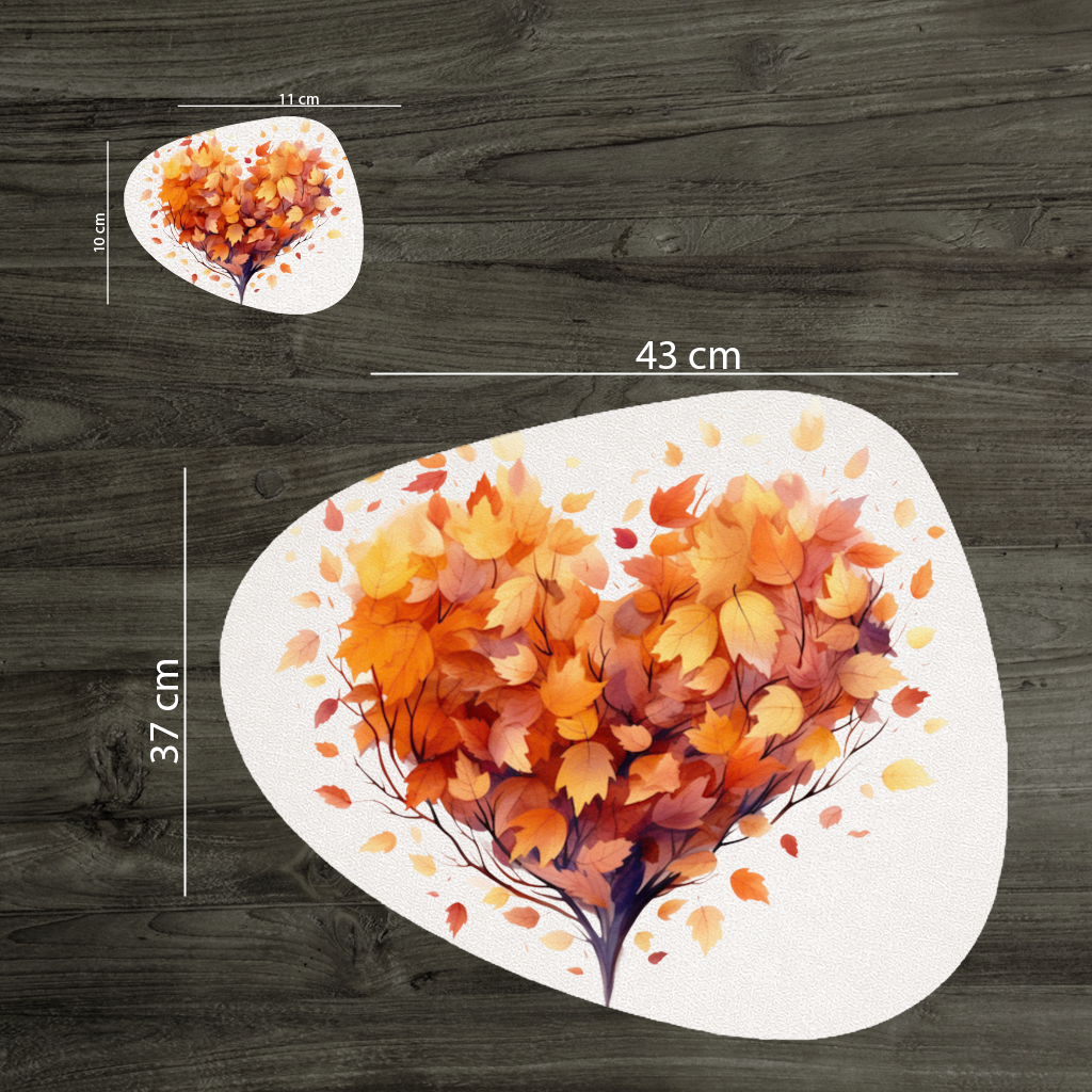 Autumn Leaf Heart Charger Plate Set  12 Pieces