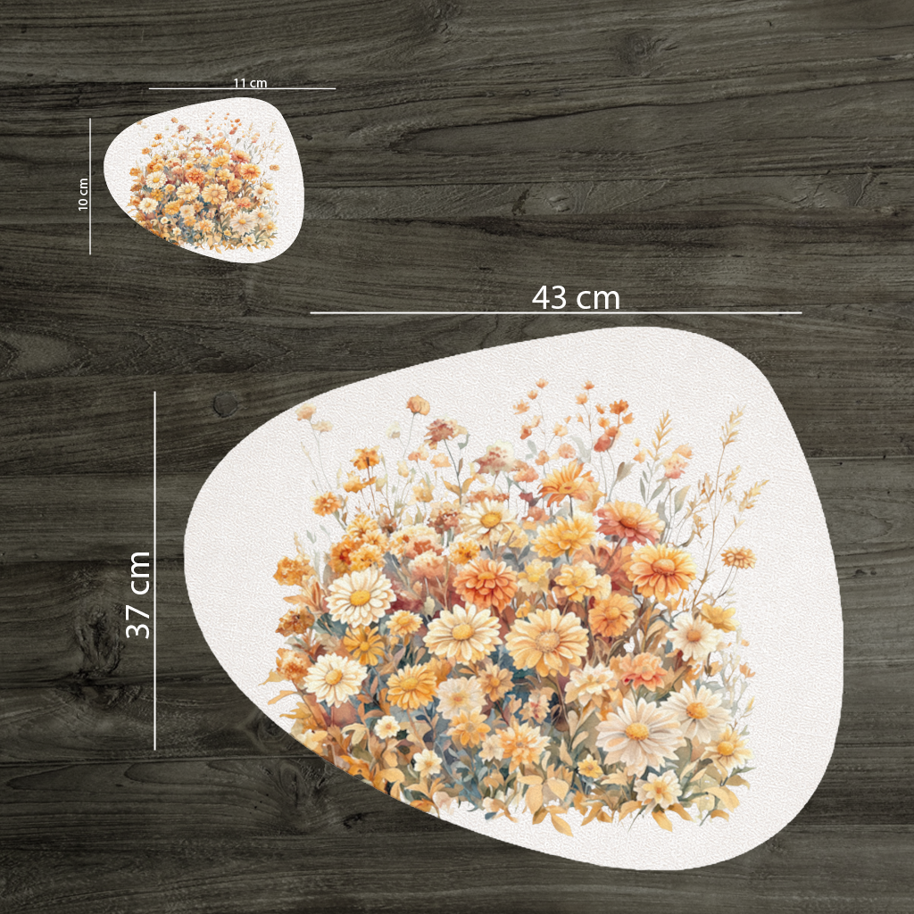 Watercolor Orange Wildflowers 