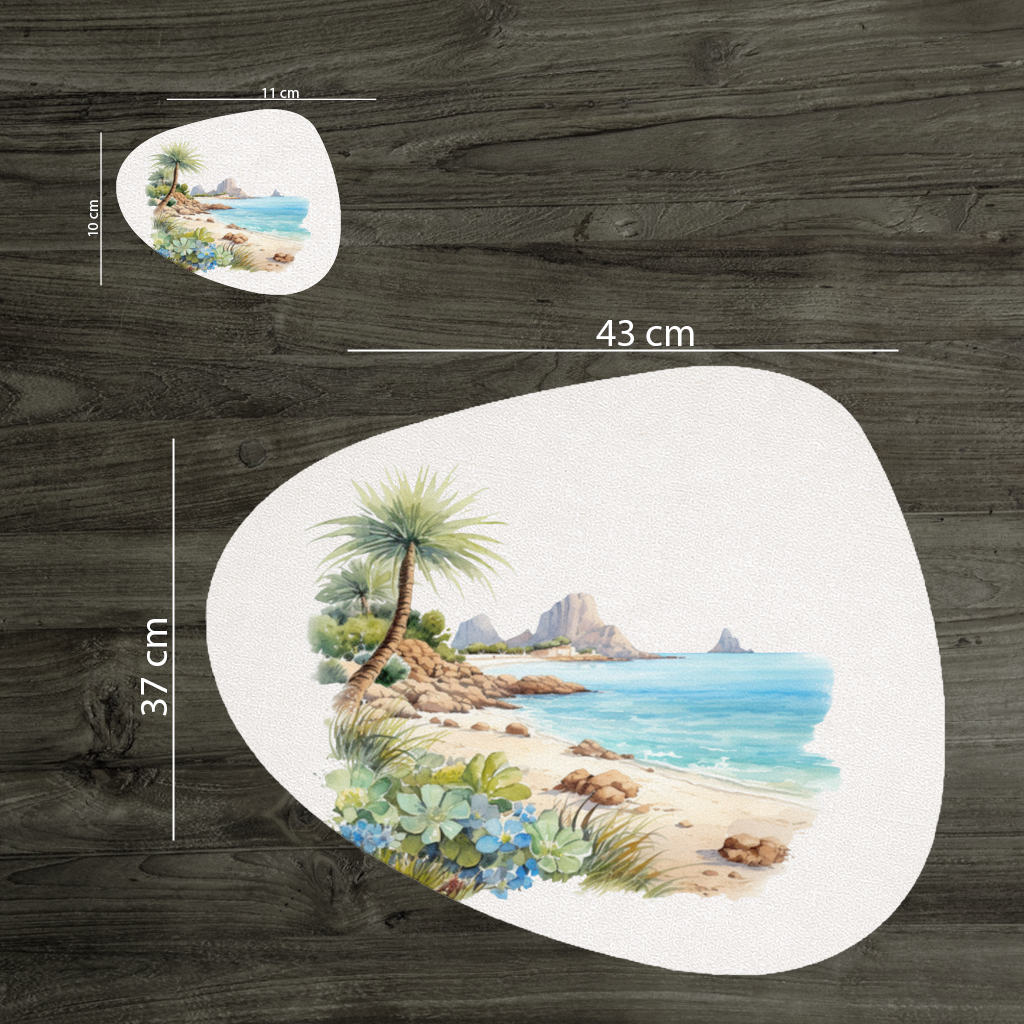 Tropical Palm Tree and Turquoise Sea 