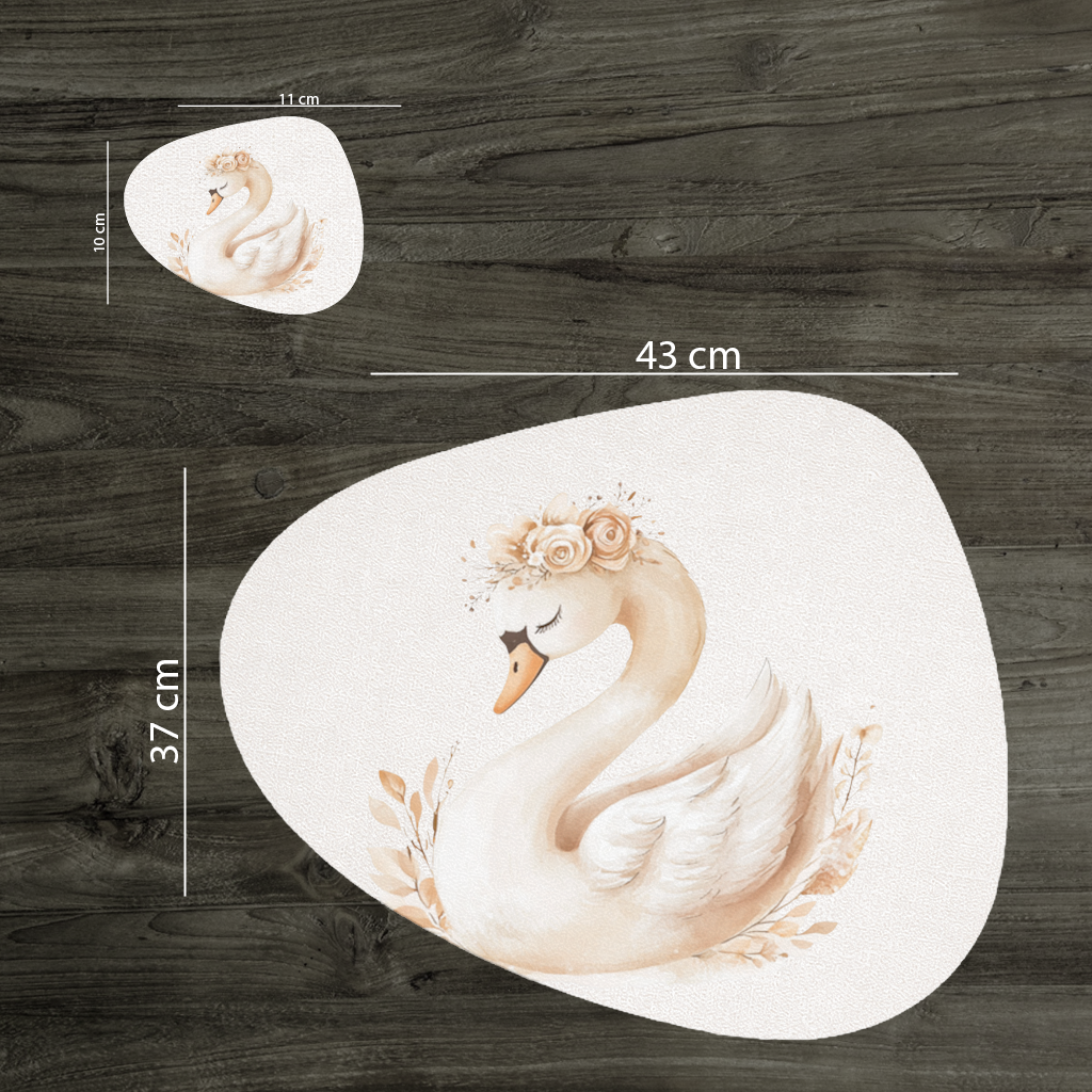 Elegant Floral Crown Boho Swan Charger Plate Set  12 Pieces