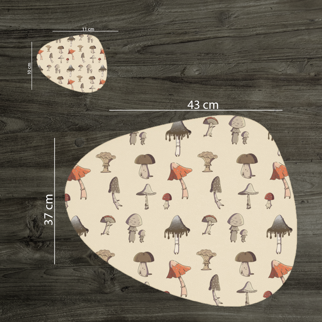 Sad Mushrooms Charger Plate Set 12 Pieces
